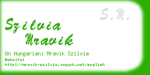 szilvia mravik business card